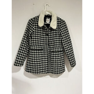 Big Girls Cat & Jack Large 10-12 Black White Peacoat Faux Fur Collar